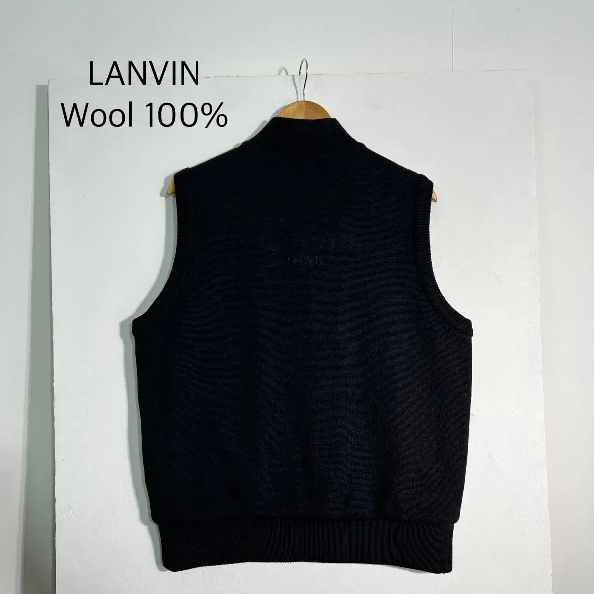 LANVIN 랑방 로고 울100% 누빔 베스트 조끼 L